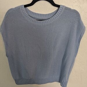 LOFT Light Baby Blue Knit Sweater Vest - Size M